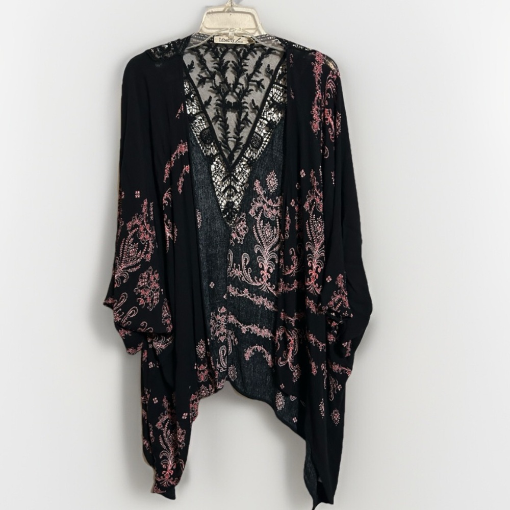 Liberty Love Black Tunic with Pink Paisley Accents